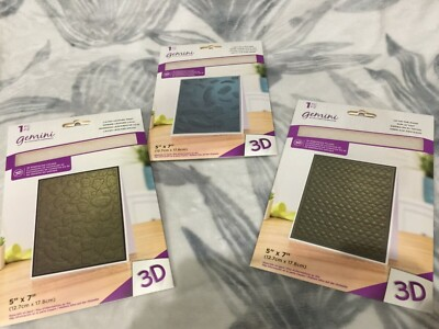 #ad Crafter#x27;s Companion Gemini 5quot; x 7quot; 3D Embossing Folder Prints SET OF 3 New $12.00
