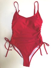 NEW Woman's Swimsuit. High/Low Scrunch Sides. One Piece. Size M. NEW