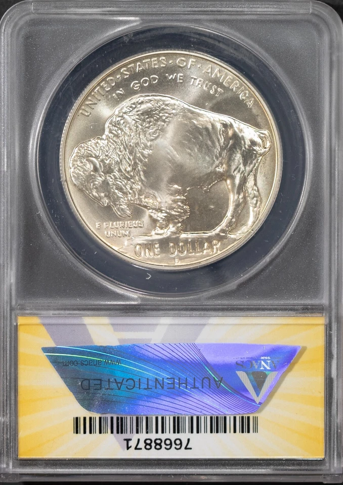 2001-D $1 Silver Buffalo Dollar MS 69 ANACS # 7668871 + Bonus - Image 2 of 2