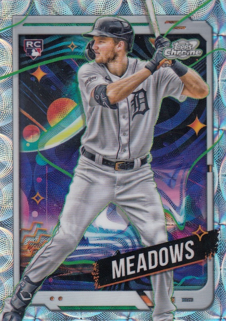 PARKER MEADOWS TOPPS COSMIC CHROME ROOKIE NUCLEUS REFRACTOR RC TIGERS #127 2024