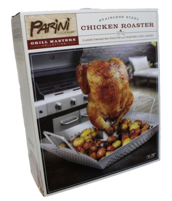 New Parini Chicken Roaster Stainless Steel Grill Masters Collection Cookware