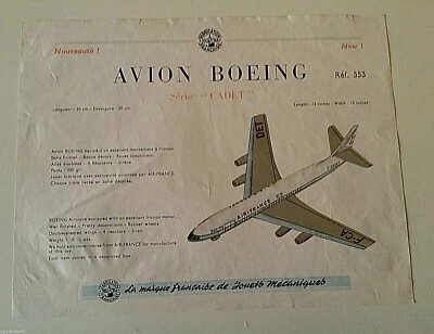 PLANCHE JOUSTRA AVION BOEING CADET PROVENANT DU CATALOGUE DE 1960 ET TARIFS - Photo 1/4
