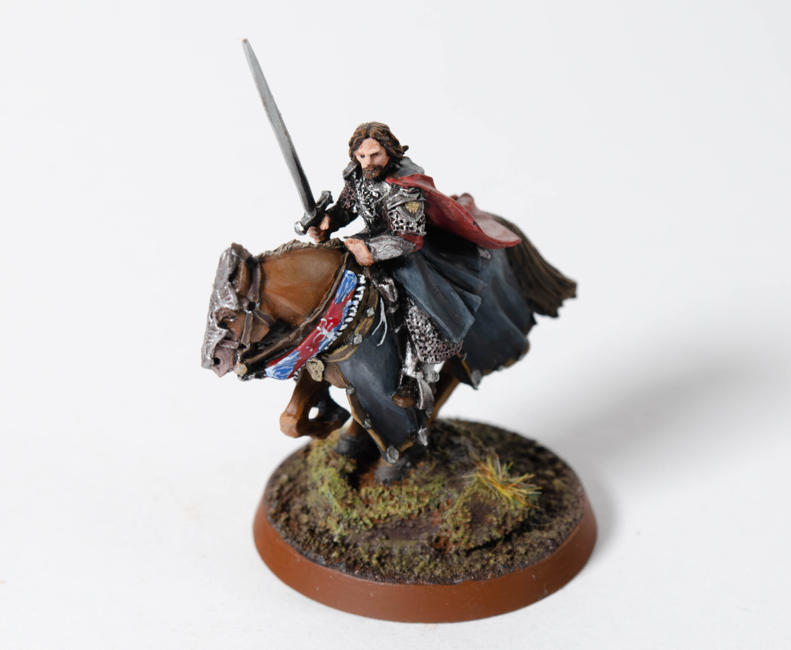 Aragorn Elessar Mounted, Lord of the rings warhammer, PRO Painted, LOTR MESBG