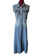 NEW Zara Long Denim Dress Size S Blue