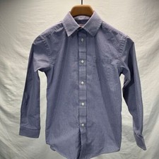 Cat & Jack Boys Blue Gingham Check Button Down Dress Shirt Size M 8/10