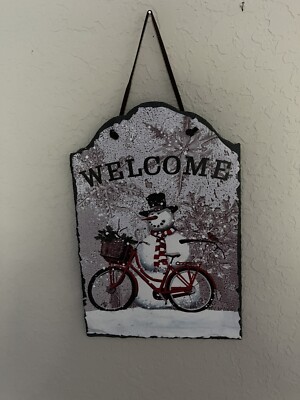 Snowman Welcome Slate