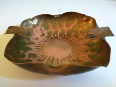 Gregorian Copper Hand Hammered Ashtray #508 - Mid-Century Modern