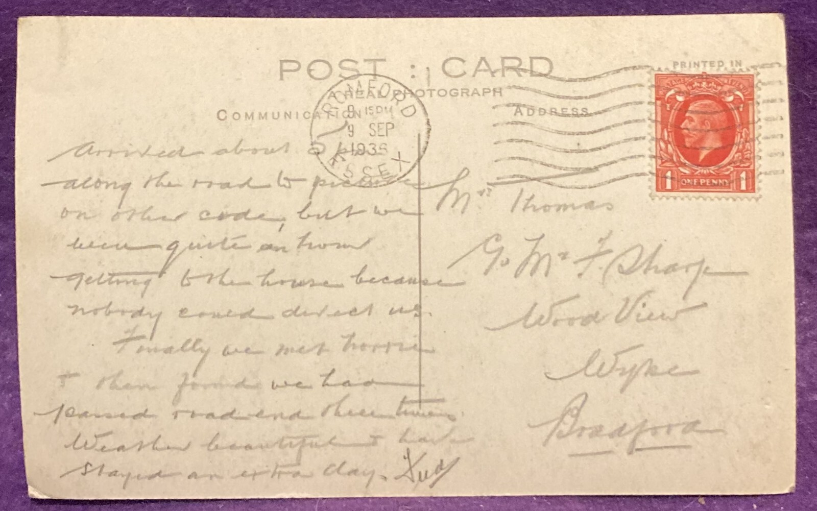 England Gallows Corner Romford RPPC posted 1935 eBay