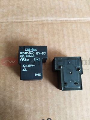 855AP-1A-C 12VDC Power Relay 30A 240VAC 4 Pins x 2PCS NEW