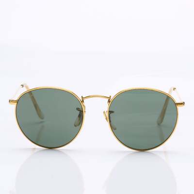 Vintage B&L RAY BAN U.S.A. Round Metal Gold Frame Sunglasses 51/21