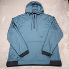 Under Armour Hoodie Mens XXL Blue Stripe Cold Gear 1/2-Zip Fitted Fleece