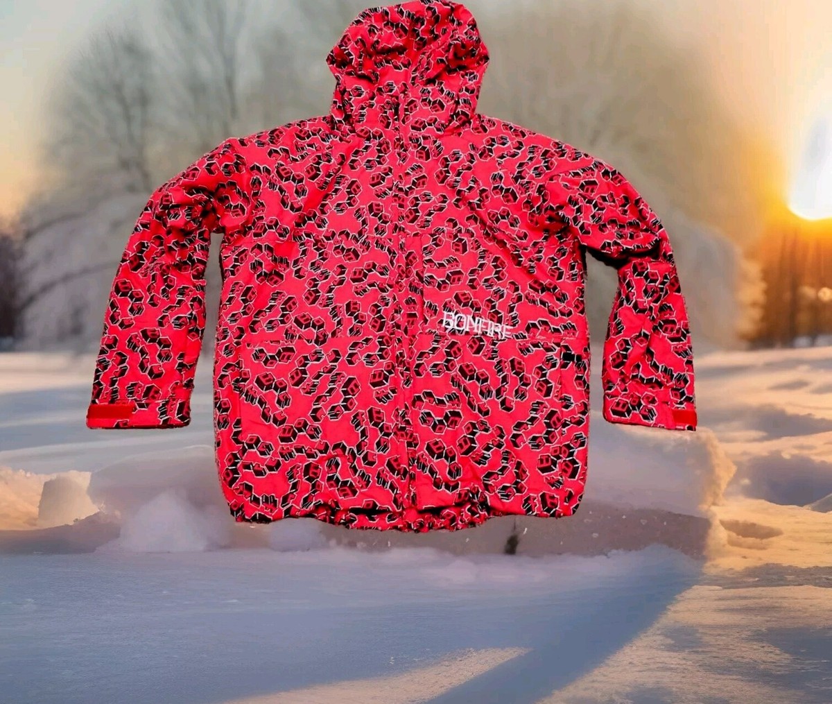 未使用　インハビタント　プロモデル　スノーボードウェア　チェック　ジャケット　赤 未使用 インハビタント プロモデル スノーボードウェア チェック