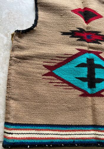 VTG 30’s 40’s Southwestern Woven Wool Pullover Vest S/M Navajo Native American - Picture 16 of 17