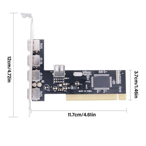 USB 2.0 PCI Card 5 Port 4 External 1 Internal PCI Expansion to USB 2.0 Adapter - Picture 8 of 8