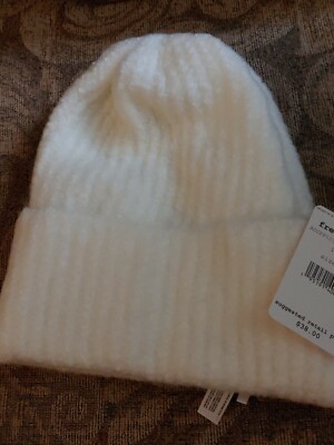 Free People Beanie Ribbed Womens Ivory White Lullaby Winter  display picture 3
