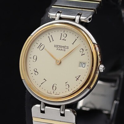 Hermes Windsor Paris 198954 Quarz silber/goldfarbene Uhr mit W27