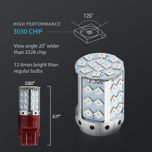 7443/7440 50W Lámparas rojas de cola de freno de alta potencia para detener estacionamiento - Imagen 2 de 6