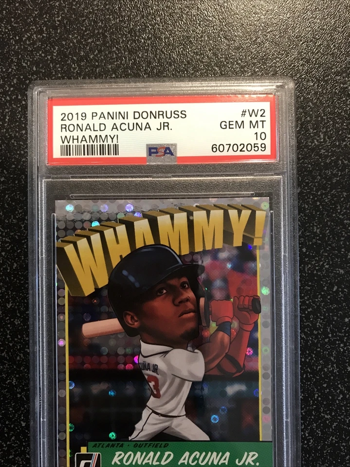 RONALD ACUNA JR. 2019 Donruss WHAMMY! CARD# W2 SSP PSA 10 GEM MT ATL BRAVES - Image 2 of 3