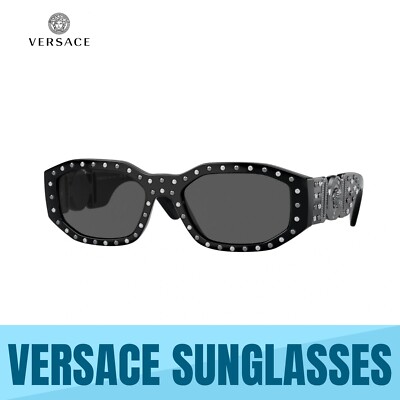 VERSACE VE4361 539887 BLACK-DARK GREY LENS UNISEX SUNGLASSES  display picture 2