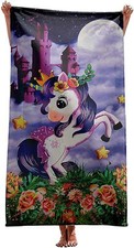 alottagifts Unicorn Castle Microfiber Sand Free Beach Towel Bath Towel Brand New