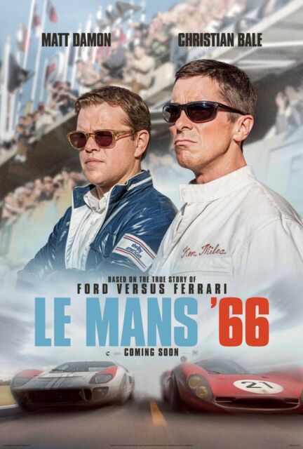 LE MANS &#039;66 FORD V FERRARI MOVIE POSTER FILM A4 A3 A2 A1 PRINT CINEMA