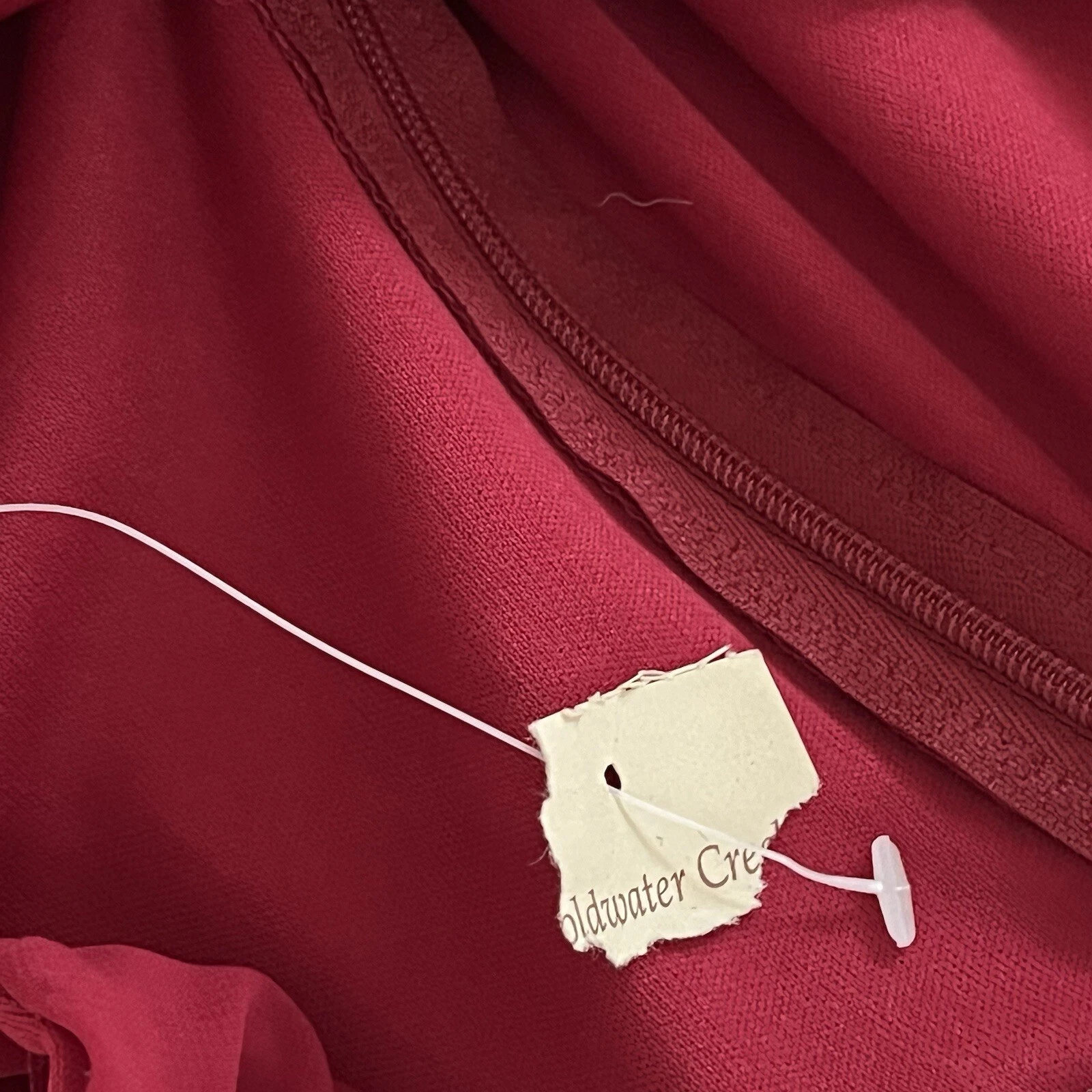 VALENTINO Abito donna Coldwa Creek nuovo con etichette taglia 14 rosso cascata volant senza maniche matrimonio