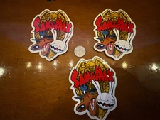 Sam & Max Stickers (Lot of 3) 5x4  Detectives Nintendo Xbox  + Free flag sticker