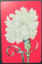 Carnation Flower Vintage Single Swap Blank Back Playing Card 