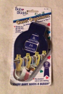 Baby Buddy Size It Closet Organizers w/ Labels for Newborn to Size 8-5 Count New