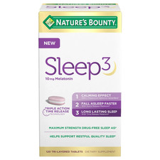 Natures Bounty Sleep3 10mg Melatonin 120 Count Exp 01/27 Triple Action Sleep Aid