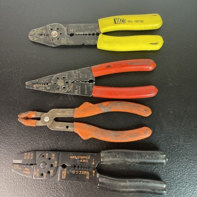 Set Of 4 Mac TCT-10 Vaco 19730 Wire Stripper Crimper Pliers And Two Unbranded