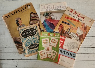 Mixed Brands Vintage Crochet & Knitting Pattern Booklets Mixed Lot Afghans