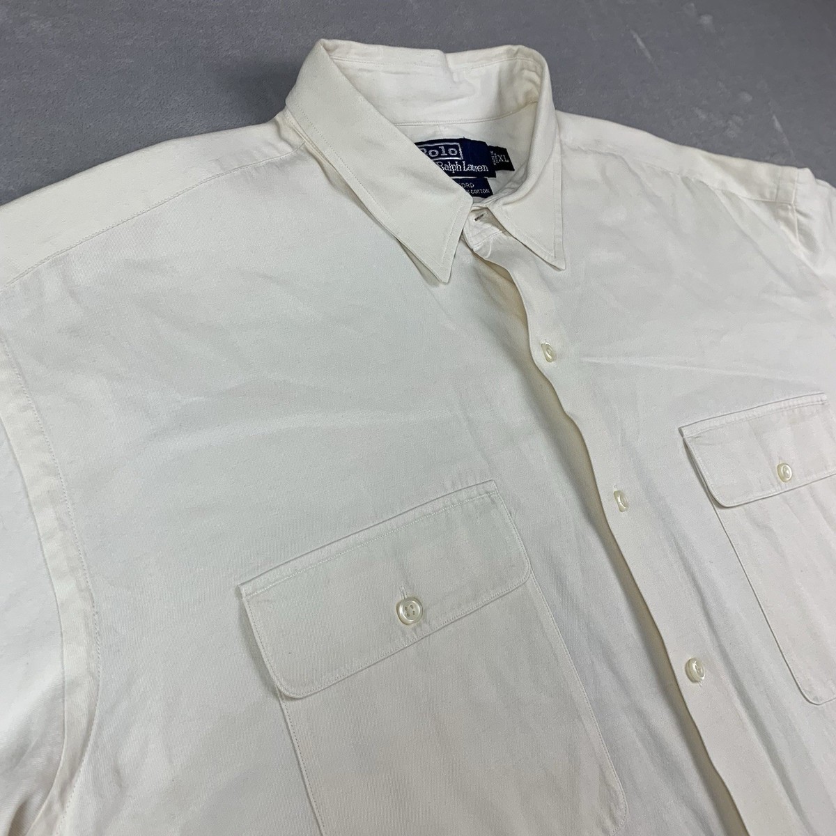 Polo Ralph Lauren Benford Shirt Mens XL Ivory Short Sleeve Button