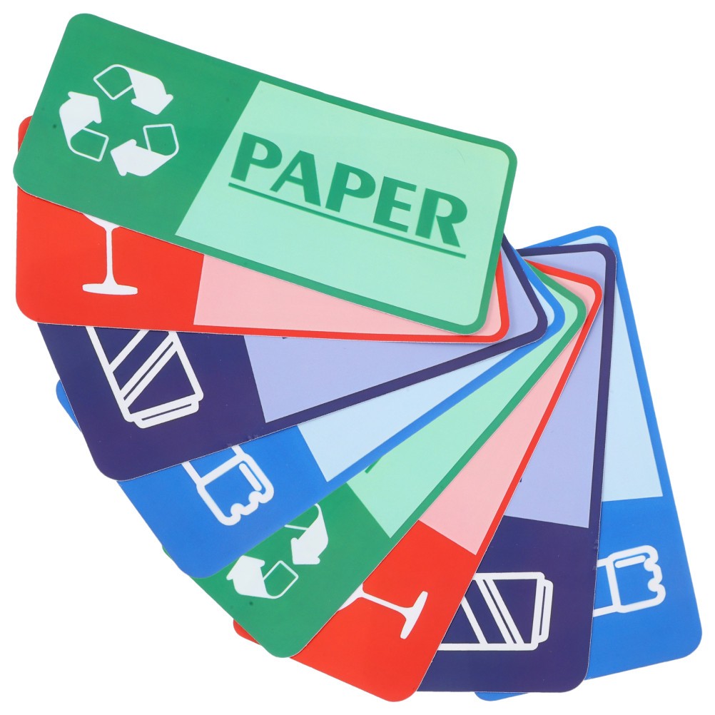8 Sheets Garbage Collection Reminder Stickers Recycle Labels for