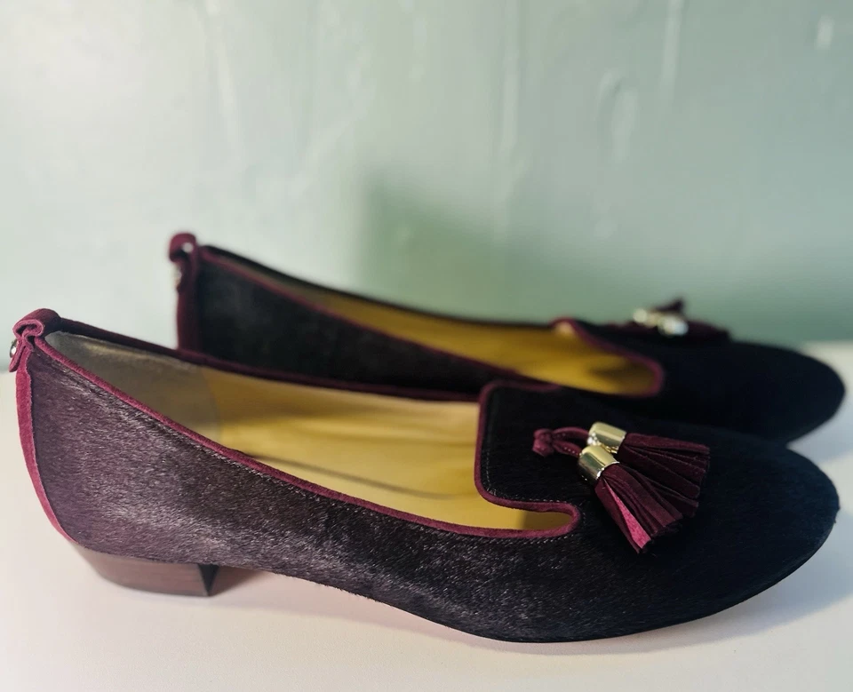 Vince Camuto Signature - Nancy, pelo de becerro/gamuza planos, púrpura profundo 38-8 Foto 4 de 4