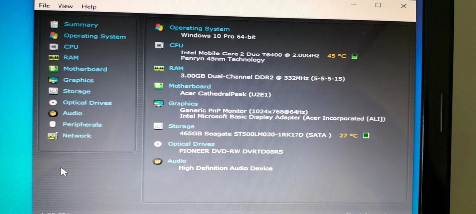 NOTEBOOK Acer 5735 15,4" T6400 2ghz 3gb ram 500hd win 10 trial - Immagine 3 di 4