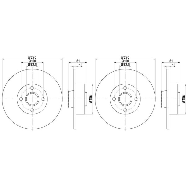 2X Hella Bremsscheiben 270Mm Hinten Passend FüR Renault Grand Megane ScÉN-image