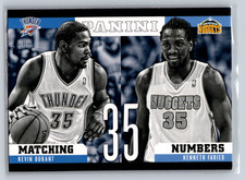 2012-13 Panini Kevin Durant Kenneth Faried Matching Numbers #4 Thunder Nuggets