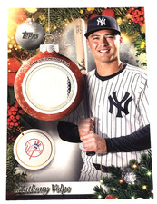 Anthony Volpe 2025 Topps Holiday Jersey PR-AV, Topps Baby Boomer RC SP & #286 RC