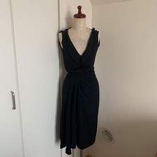 USED PRADA RUFFLE DRESS BLACK GOOD