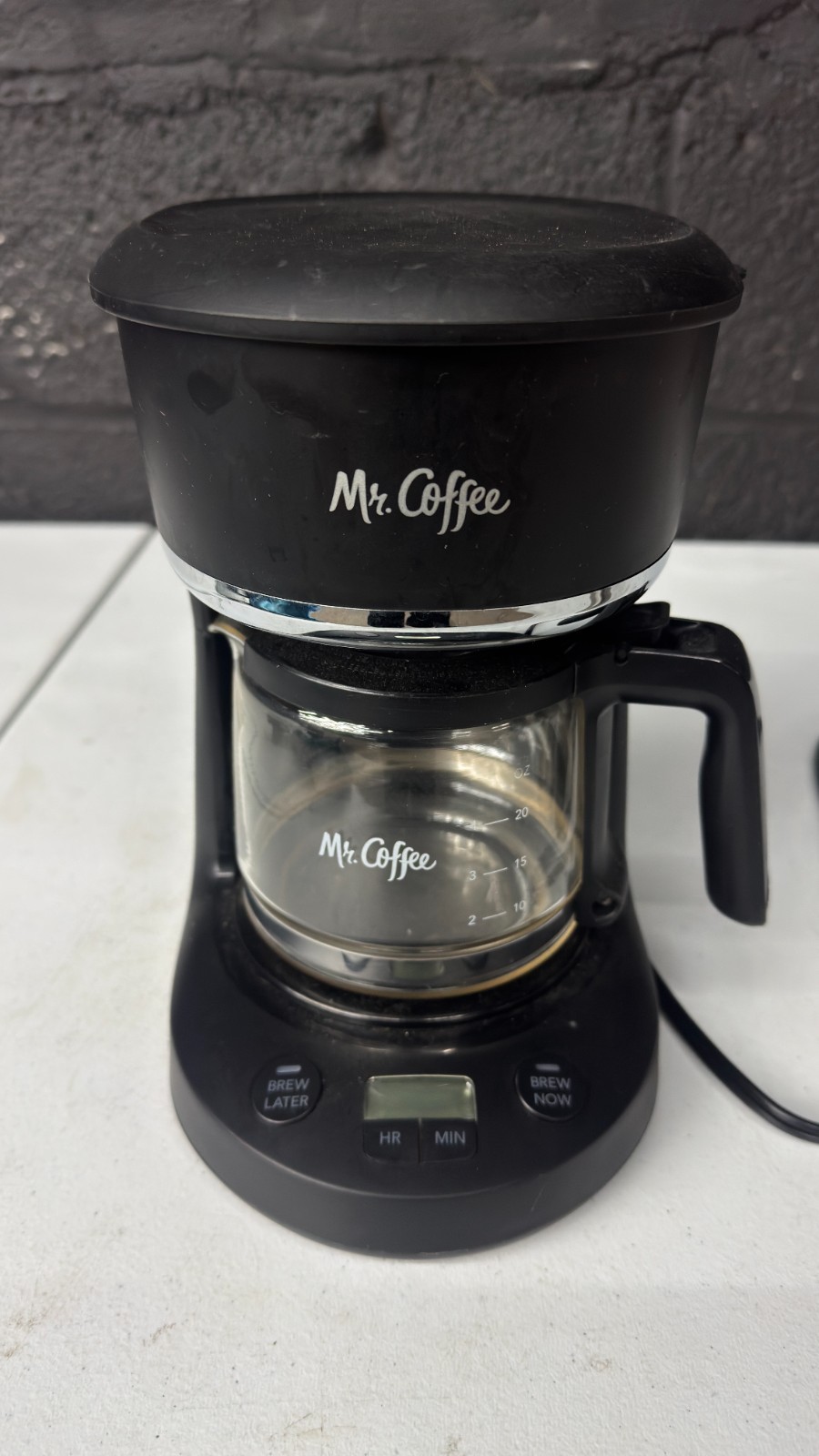Mr. Coffee 5-Cup Programmable Coffee Maker, 25 oz. Mini Brew, Brew Now or Later