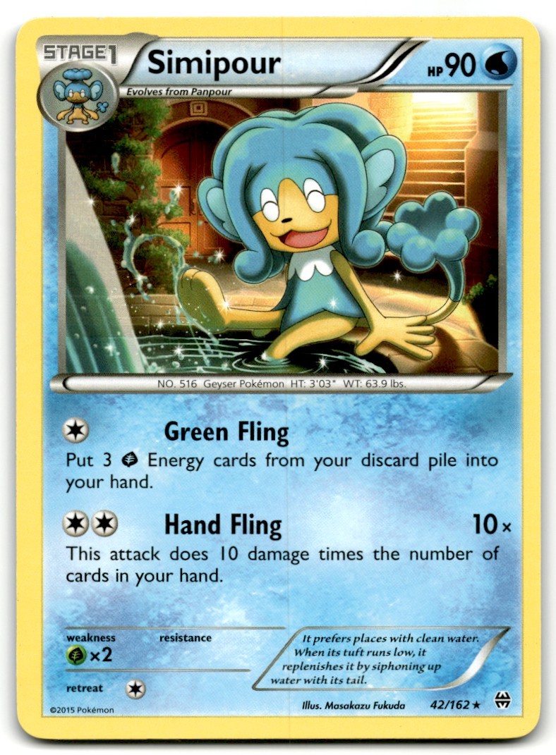 2015 XY - BREAKthrough Pokemon Trading Card #42 Simipour