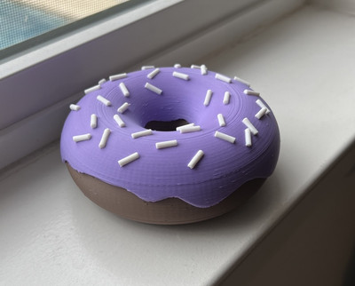 Donut Storage 3D Printed Container Stash Box White Sprinkles 3D Print Chocolate