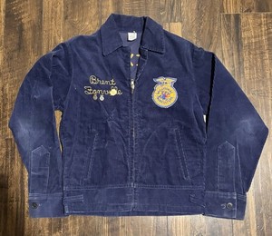 National FFA 刺繍ジャケット ダークブルー National FFA 刺繍ジャケット ダークブルー 古着 60-70s 「MINNESOTA