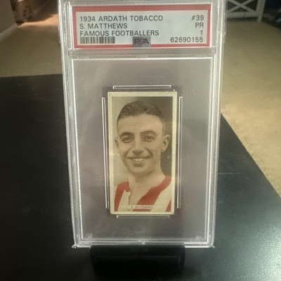 footballers tobacco Stanley Matthews 1934 Ardath Tobacco Famous Footballers RC ROOKIE #39 PSA 1