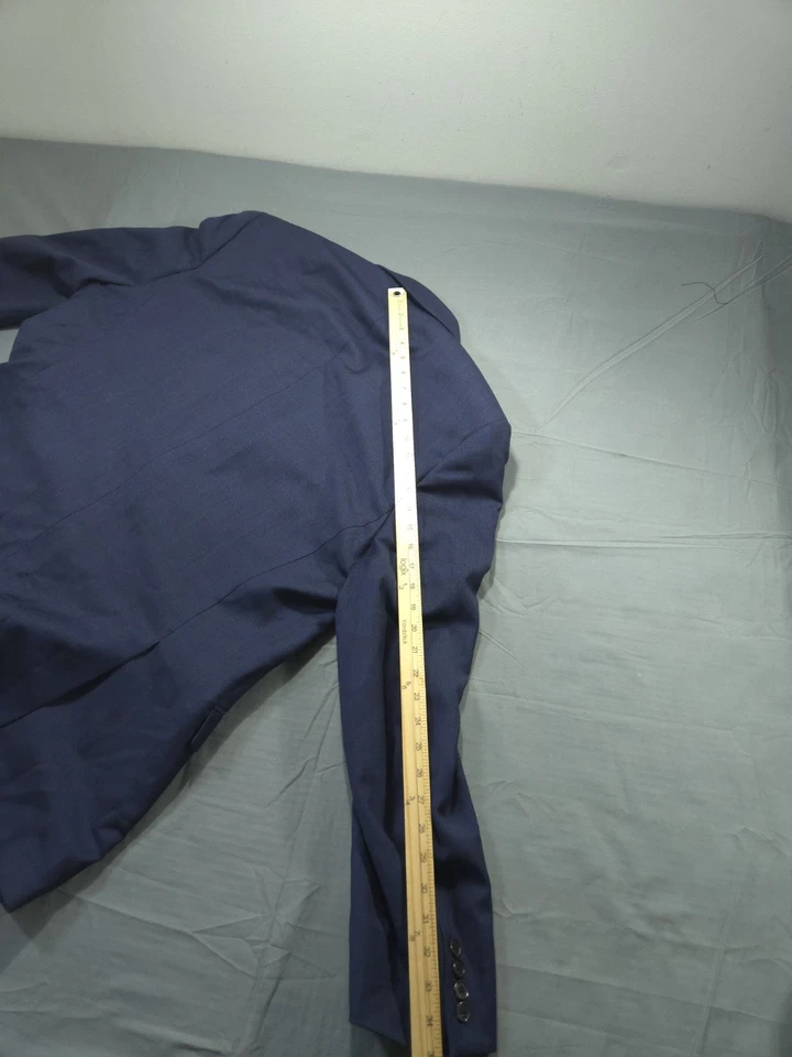 Ralph Lauren Blazer Mens 56L Blue Check Sport Coat Jacket Stretch Wool Plaid - Image 4 of 4