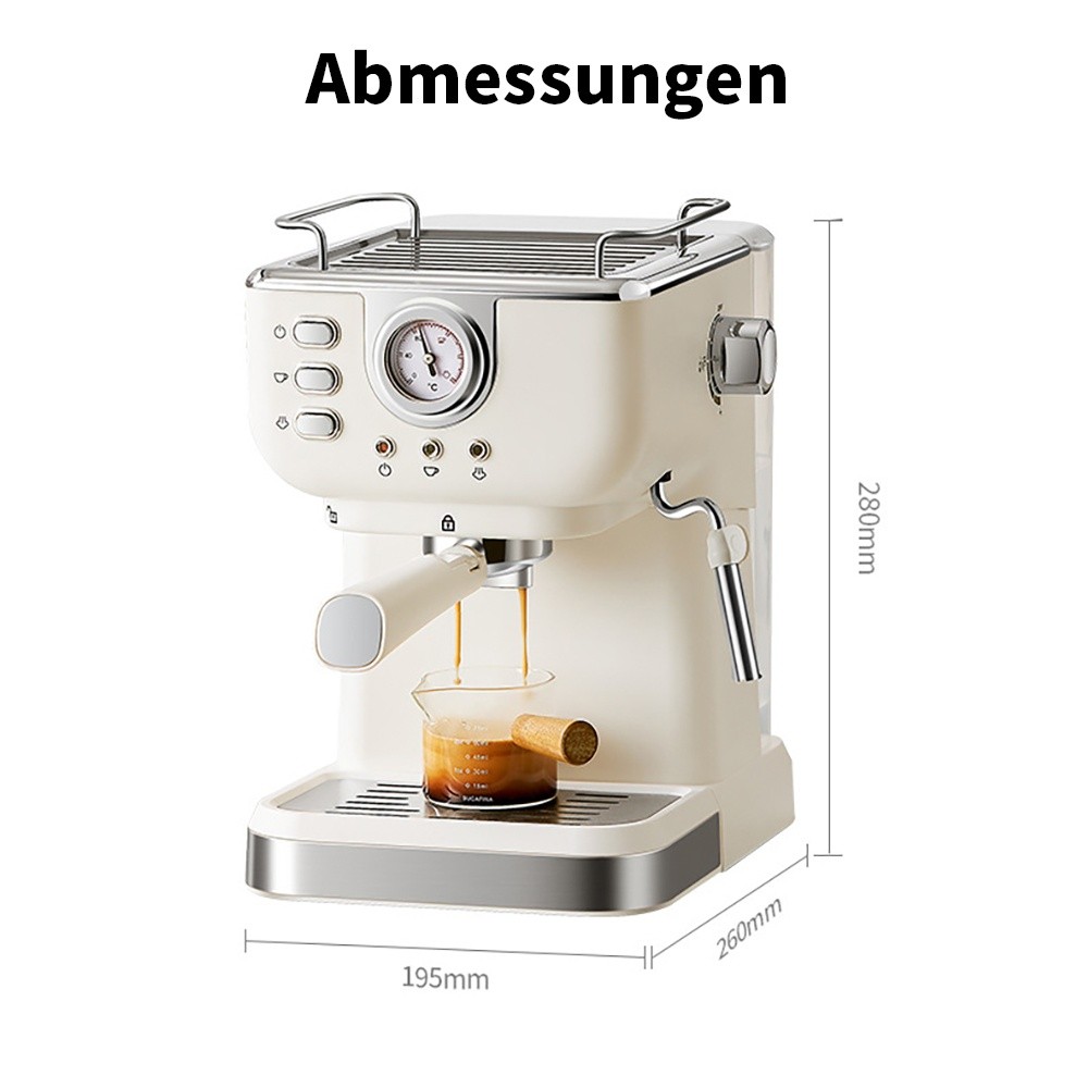 Macchina da caffè espresso portafiltro 20 bar 1,5L foto 3