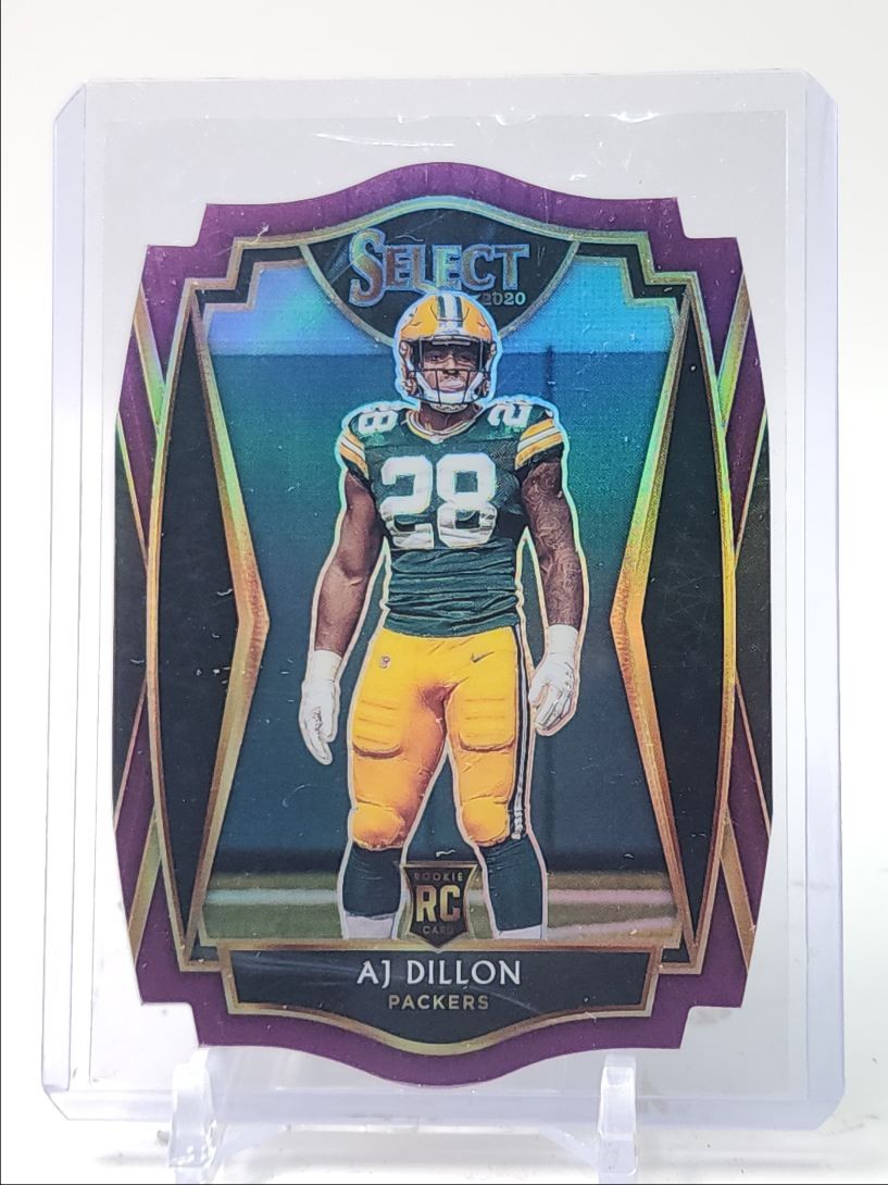 AJ DILLON 2020 SELECT PREMIER LEVEL ROOKIE PURPLE PRIZM DIE CUT RC Q5818