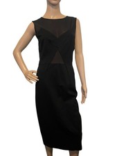 MARCIANO SIDNEYS PENCIL MIDI DRESS BLACK WITH MESH SIZE M