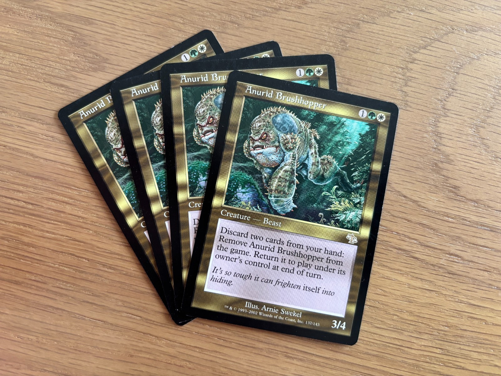 4 Anurid Brushhopper playset / MTG Judgment / LP Condition